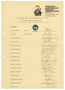 SRI LANKA: 1981-2006 collection of (14) team sheets and autograph pages, including the 1981 team to U.K.; the 1984/5 team to Western Australia; the 1987 team to Western Australia; the 1989/90 team to Australia; the 1991 team to New Zealand; the 1992 team - 3