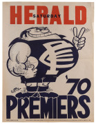 CARLTON: 1970 original WEG Premiership&nbsp;poster (showing a Blues player with 6 fingers!). Good/Very Good condition.