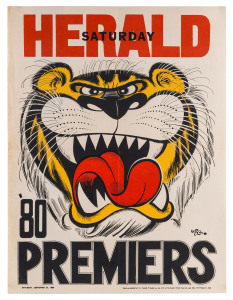 RICHMOND: 1980 original WEG Premiership poster. Fair/Good condition.