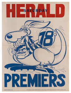 NORTH MELBOURNE: 1978 original WEG 1978 losing poster, in very good condition. (Very scarce, as Hawthorn won the Grand Final.) The only other example we have offered was sold by Leski Auctions in February 2013 for $Au 2,280 (including buyers premium).