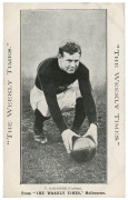 The Weekly Times: circa 1910 "Victorian Footballers" series - V. Gardiner (Carlton). Fine Unused.