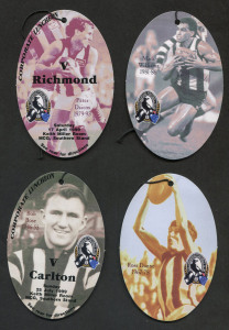 COLLINGWOOD: 1999 Home game corporate function tickets, each featuring a past player and produced for each of the 11 corporate lunches or dinners during the season. This is a complete set. (11)