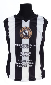 BILL TWOMEY Jnr HALL OF FAME JUMPER with details of his career printed on the front. He was a brilliant and enigmatic centreman/forward who played 189 games, kicked 154 goals, captained the club, played in the 1953 Premiership and won a Copeland medal in 