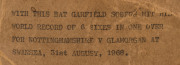 GARFIELD SOBERS'S 6 SIXES BAT Sir Garfield Sobers 1968, a 'Garfield Sobers' short handle, four-star bat by Slazenger of London, the foot of the blade with typed label "With this bat Garfield Sobers hit his world record of 6 sixes in one over for Nottingha - 3