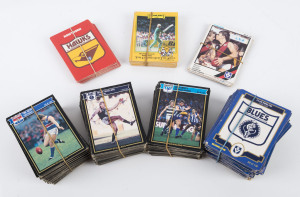 1984-87 Scanlen's "Footballers" collection comprising incomplete but duplicated quantities for 1984 (5), 1985 (5), 1986 (110), 1987 (285 ), 1988 (29) and a quantity of "The Clashes for the Ashes" series. Mixed condition.