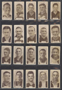 W.D. & H.O. WILLS: 1933 "Footballers", almost complete set (198/200); mixed condition. Also, HOADLEY'S 1938 "Victorian Footballers" in action, part set (35/50); 1935 Hoadley's "League Footballers" (10) & Godfery&nbsp;Phillips (B.D.V. Cigarettes) 1933 "Victoria