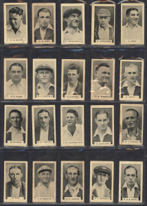 1933 Godfery Phillips "Test Cricketers 1932-33" complete set (38); 1928 Major Drapkin "Australian & English Test Cricketers (11); 1933 Godfrey Phillips "Who's Who in Australian Sport (10); 1933 Carreras "Personality Series (9); plus silks, animals and oth