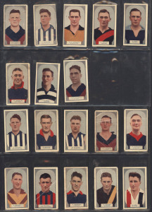 Album containing a diverse range; noted Hoadleys "Victorian Footballers" (24); Allen's "Footballers" (89); MacRobertson's "Australian Birds" (8); Sweetacres "Australian Fighting Forces Badges" (47); Allen's "Cricketers" (9) plus other non-sport subjects in an album. Mixed condition.