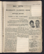 1928-30 scrapbooks (5) covering tennis (2) and cricket (3) with much attention to the early days of the careers of Don Bradman and Jack Crawford. Fascinating contemporary newspaper and magazine reports, photos, etc.