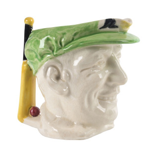DON BRADMAN toby jug, made by Marutomo Ware, circa 1934; fine condition. 15cm high.