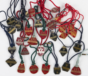 V.F.L. PARK: 1978-87 duplicated range of Membership Badges including Male, Female & Junior types. (34).