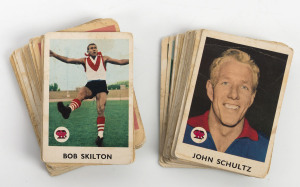 1965 SCANLEN'S "FOOTBALLERS", Series A (Blue backs), not a complete set, but includes several duplicates, (46) Poor/Good 