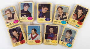 1970 SCANLEN'S "FOOTBALLERS" incomplete set + many duplicates, (260). Mixed condition.