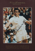 AUSTRALIAN MALE TENNIS GREATS: A group of four superbly annotated and framed signed photographs featuring Rod Laver (with CoA), Roy Emerson (with CoA), Ken Rosewall (with CoA) and John Newcombe (with CoA). Each approx. 40 x 30cm overall. (4 items). - 3