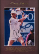 EUROPEAN & ENGLISH MALE TENNIS GREATS: A group of five superbly annotated and framed signed photographs featuring Ivan Lendl (with CoA), Stefan Edberg (with CoA), Boris Becker (with CoA), Bjorn Borg (with CoA) and Fred Perry. Each approx. 40 x 30cm overal - 4