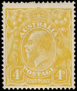 4d Orange with variety "Line through 'FOUR PENCE'"; BW.110(2)h. MLH, fresh colour.