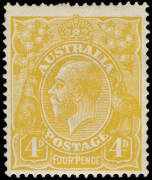 4d Orange with variety "Line through 'FOUR PENCE'"; BW.110(2)h. MLH, fresh colour.