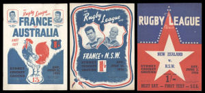 1955-56: Three editions of "The Rugby League News"; the first two during the French Test Tour to Australia (June 11, 1955 & July 16, 1955) and one featuring a New Zealand v N.S.W. Match (June 2, 1956). Very good condition.