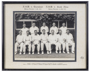 CRICKET GROUP comprising framed team photographs, posters, signed shirt, etchings, lithographs, signed miniature bats etc.