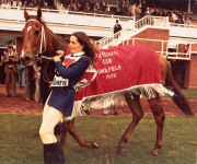 MANIKATO: Group of eight including trainer's trophy for 1978 Marlboro Cup; 'The Legends' trophy; Certificate of Registration; saddlecloth; framed photographs (3); print by Harold Freedman "Visit by HM The Queen to Caulfield Racecourse on 29th September 19 - 3