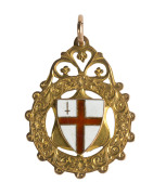 QUEENS PARK RANGERS: 9ct gold & enamel medal, engraved on reverse, "L.F.L./ Div.1./ Runners-Up/ Q.P.Rangers/ 1901-2 1902-3".