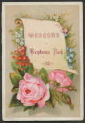 1892 VRC STEEPLECHASE: Leather-bound "Victoria Racing Club, 1892. Autumn Meeting, Official Programme, Steeplechase Day". Together with a dinner menu, "Welcome to Bundoora Park. The 'Brunswick Herd' and 'Bundoora Park Stud' Annual Sale 1878". Fair/Good con - 3