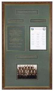CRICKET WORLD CUP 1999 headed display, attractively annotated in black and gold on green acid-free board. 