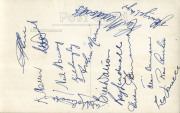 AUSTRALIA in the WEST INDIES: black & white RP postcard of the First Australian Team to tour the West Indies & British Guiana, March - June 1956, signed in ink by all 16 players in the squad, which included Ian Johnson (Capt.), Miller, Lindwall, Benaud, M - 2