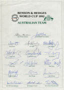 1991-99 collection of Australian Official Team sheets; all fully signed. - 3