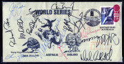 THE CRICKET WORLD CUP in AUSTRALIA: A group of (3) envelopes signed by teams participating in the World Cup One Day International competition: one signed by the New Zealand team in Australia (14 signatures); another signed by the West Indies team (15 sign