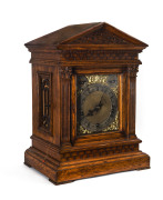 A German bracket clock by Winterhalder and Hofmeier, chime and strike movement in oak case, 19th century - 2