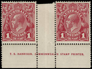 1d Carmine, Harrison one-line Imprint pair, with variety "Dash in lower R frame"; BW.71(3)zf, VI/55. Stamps MUH.