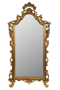 A Chippendale style carved gilt-wood mirror with bevelled glass, mid 20th century