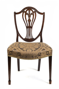 A Hepplewhite English mahogany parlour chair, late 18th century