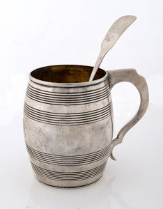 A Georgian sterling silver tankard made in London, 1803; together with a Scottish sterling silver ladle, Edinburgh,1830, 