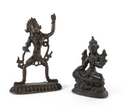 Two bronze deity statues, 19th century,