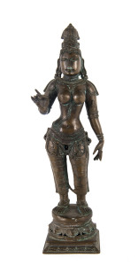 Hindu goddess statue of Shiva, cast bronze, 19th/20th century,