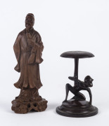 Two Chinese carved wooden figures, 19th and 20th century