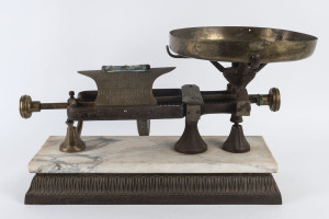 The Micrometer American shop grocery scales by Dodge Scale Company, circa 1900,