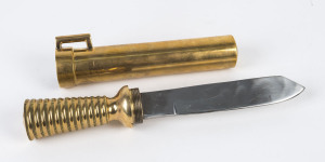 A diver's knife, brass and steel, 20th century