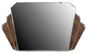 An Art Deco pink glass mirror, circa 1930,