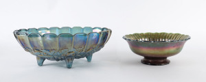 Two carnival glass fruit bowls, circa 1935,