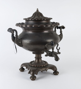 A Regency period bronze hot water urn, English, circa 1830,