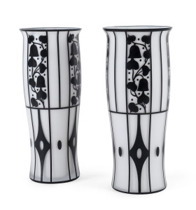 Josef Hoffmann, Wiener Werkstätte designed pair of art glass vases, Austria, 20th century,