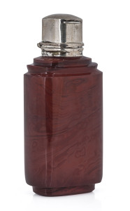 Lithyalin glass and silver topped scent bottle most likely by Friedrich Egerman, Bohemian, circa 1860,