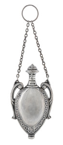 A sterling silver chatelaine amphora shaped scent bottle by S. Blanckensee & Son Ltd. Birmingham, circa 1907,