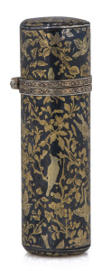 A French silver gilt and niello scent bottle decorated in the oriental style, circa 1880,