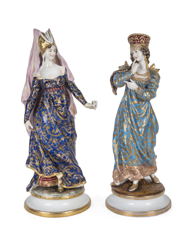 A fine pair of German porcelain figurines by Triebner, Erns & Co, 19th century,