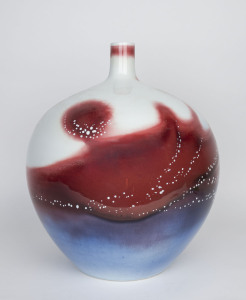 A Japanese Sang de boef porcelain vase, early 20th century,