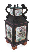 A Chinese porcelain vase with handpainted scenes, Qianlong mark, 19th/20th century